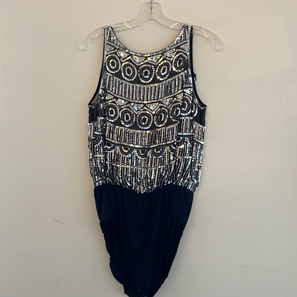 Silver sequin vintage body suit